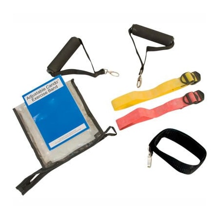 Fabrication Enterprises CanDo Adjustable Exercise Band, 2 Band Set, Easy -Yellow, Red) 487144